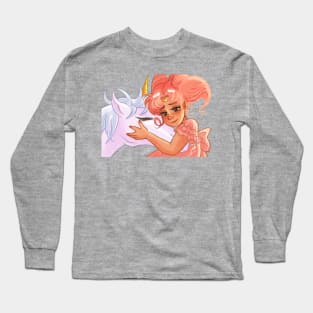 Small Lady & her Pegasus Long Sleeve T-Shirt